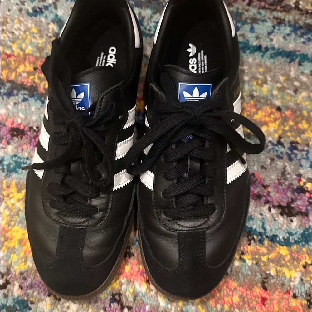 Adidas Unisex/Women’s Sambas Black and White Sneakers - Picture 3 of 4